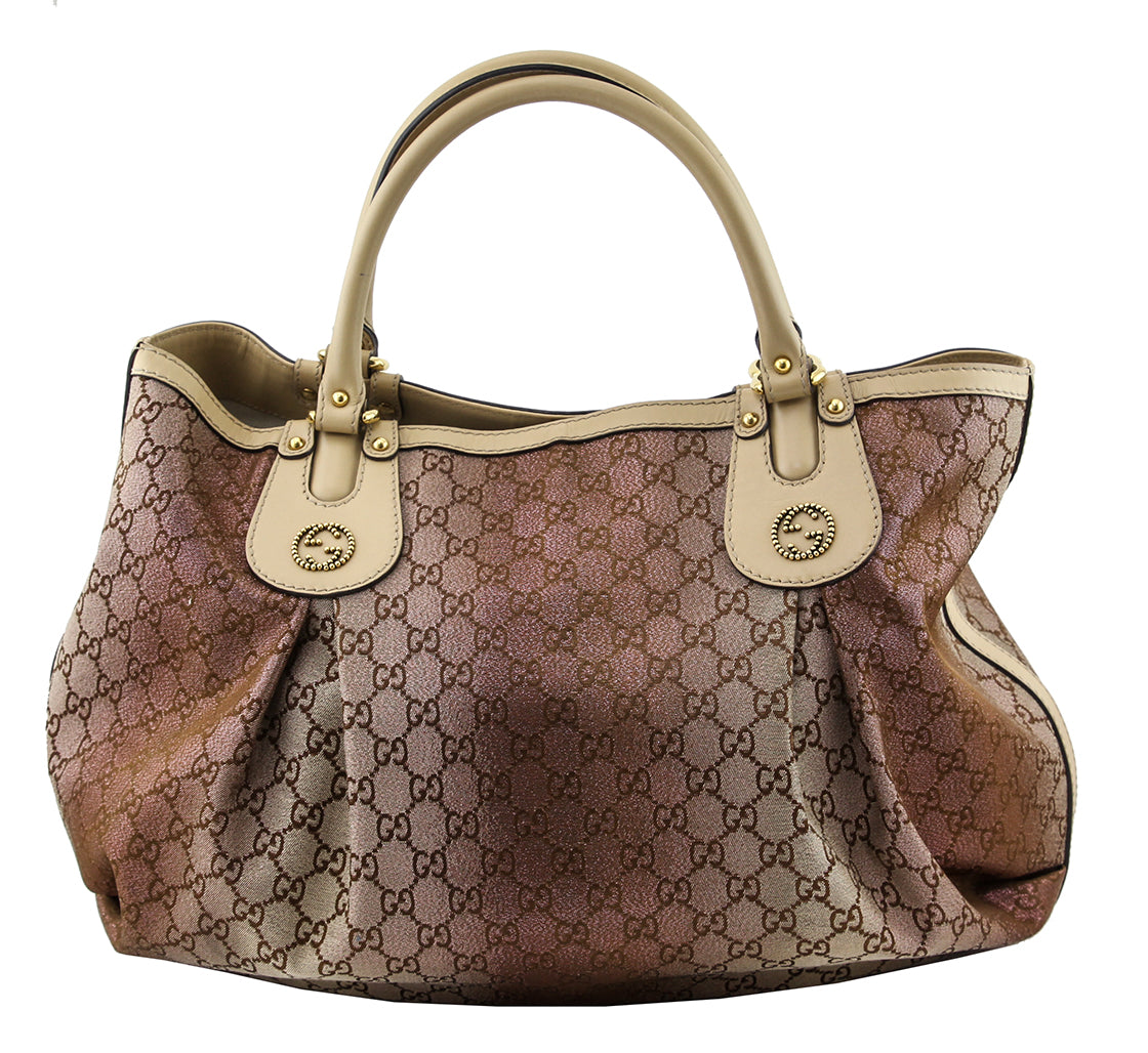 Gucci Brown Lurex Scarlett Tote