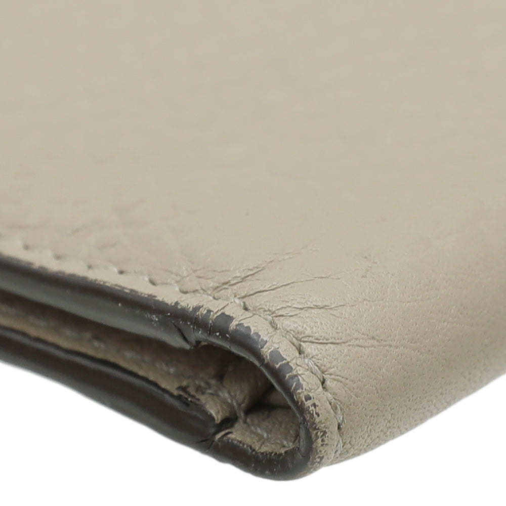 Gucci Beige Crest Stamp Bifold Wallet