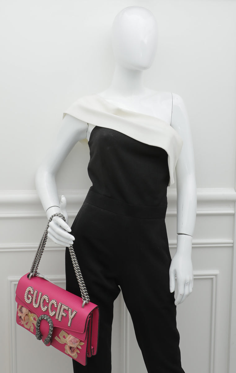 Gucci Rosa Dionysus Guccify Embroidered Bag