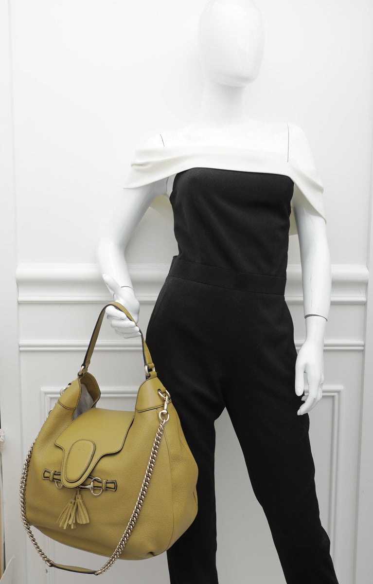 Gucci Pale Olive Emily Hobo Bag