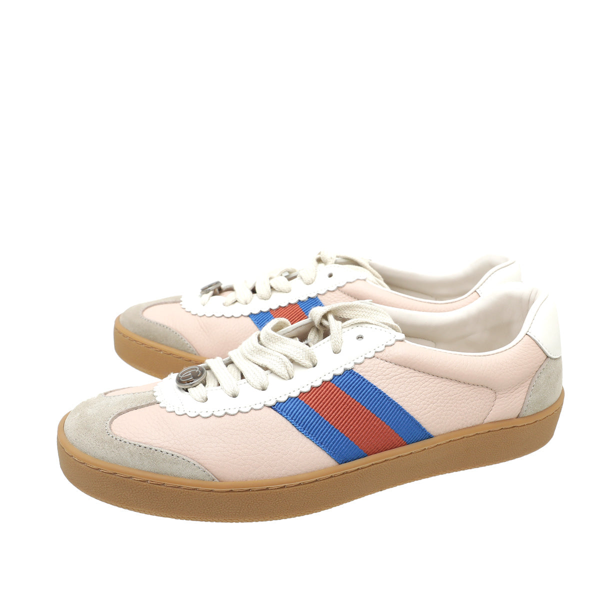 Gucci Oatmeal Soft Rose G74 Web Women Sneakers 37
