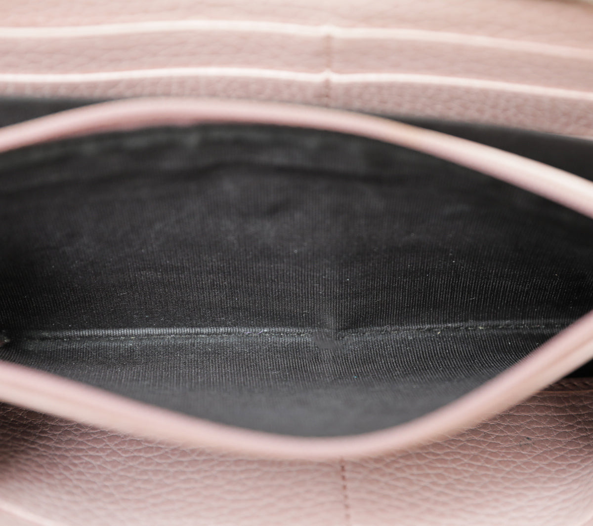 Gucci Light Pink GG Butterfly Diamond Zip Long Wallet