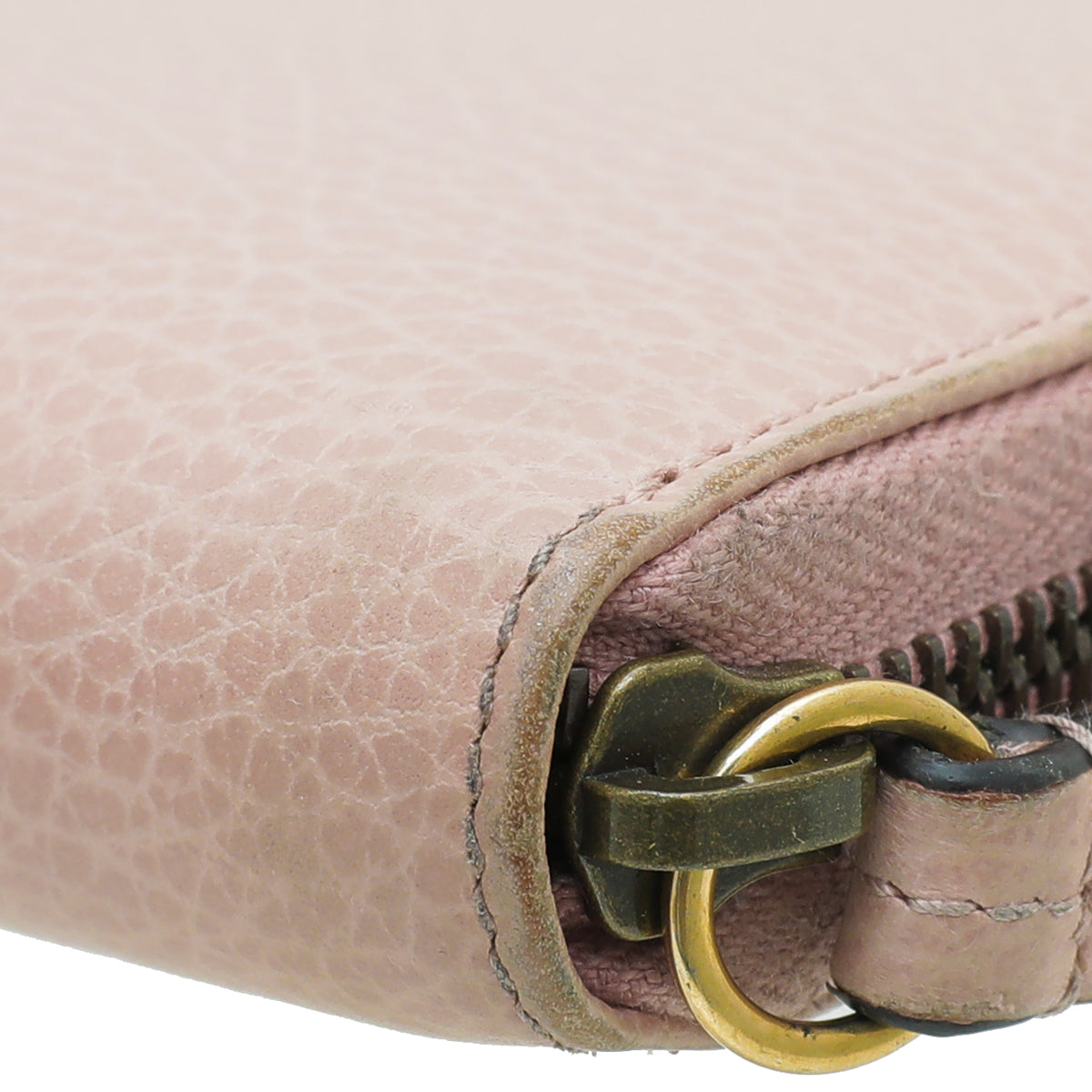 Gucci Light Pink GG Butterfly Diamond Zip Long Wallet