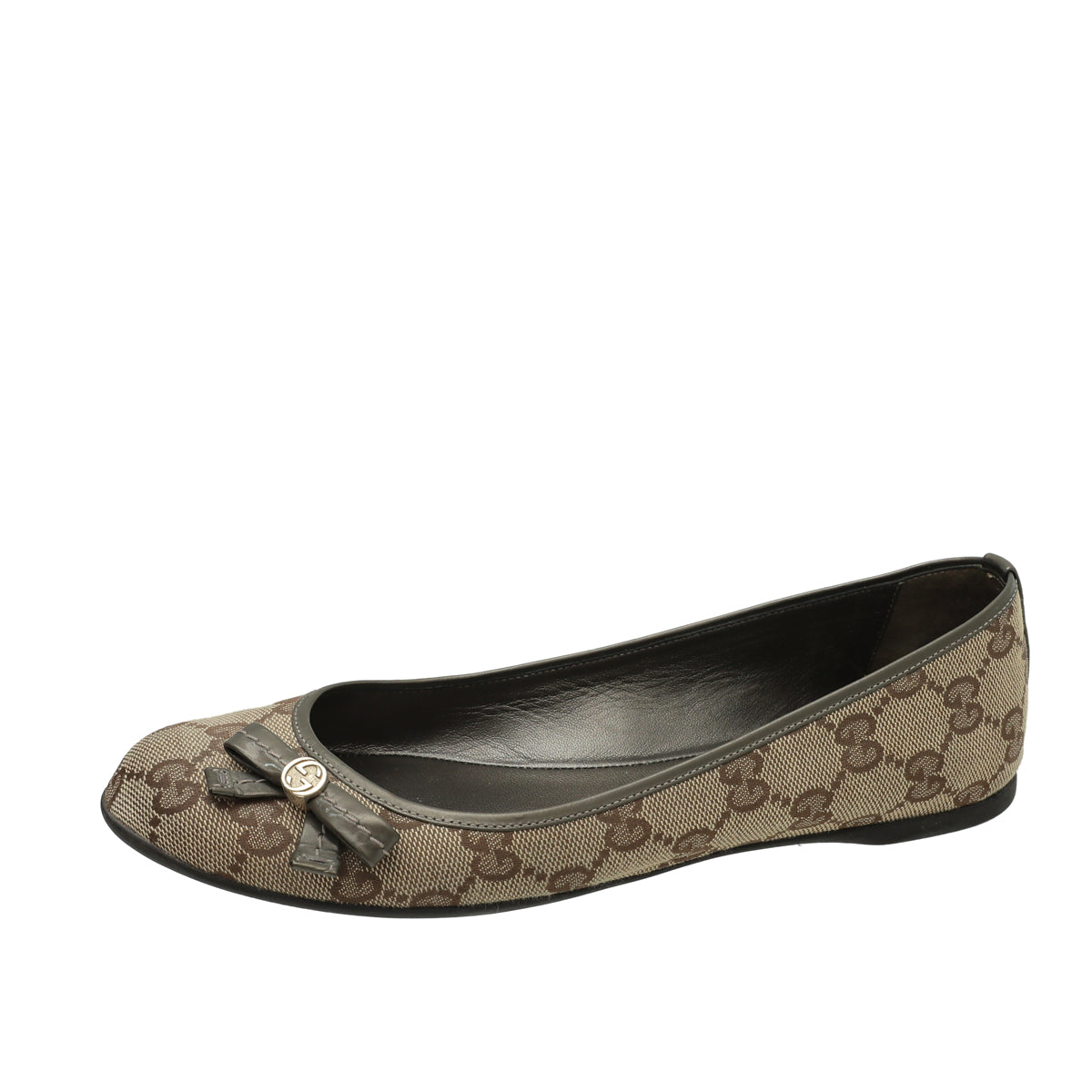 Gucci Bicolor GG Bow Flat Ballerina 35.5