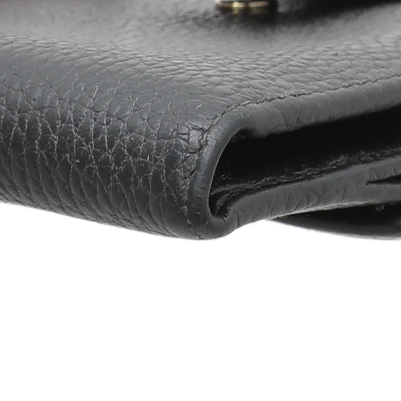 Gucci Black GG Fremch Flap Wallet