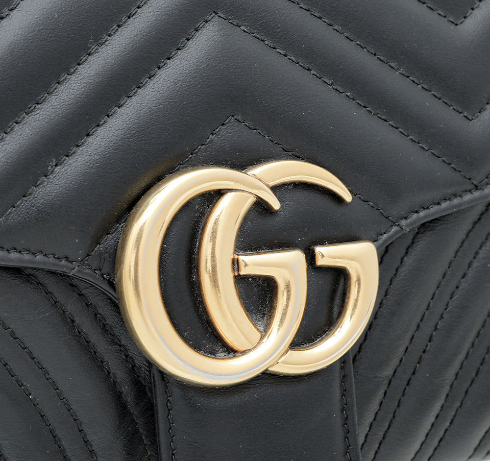 Gucci Black GG Marmont Matelasse Small Bag