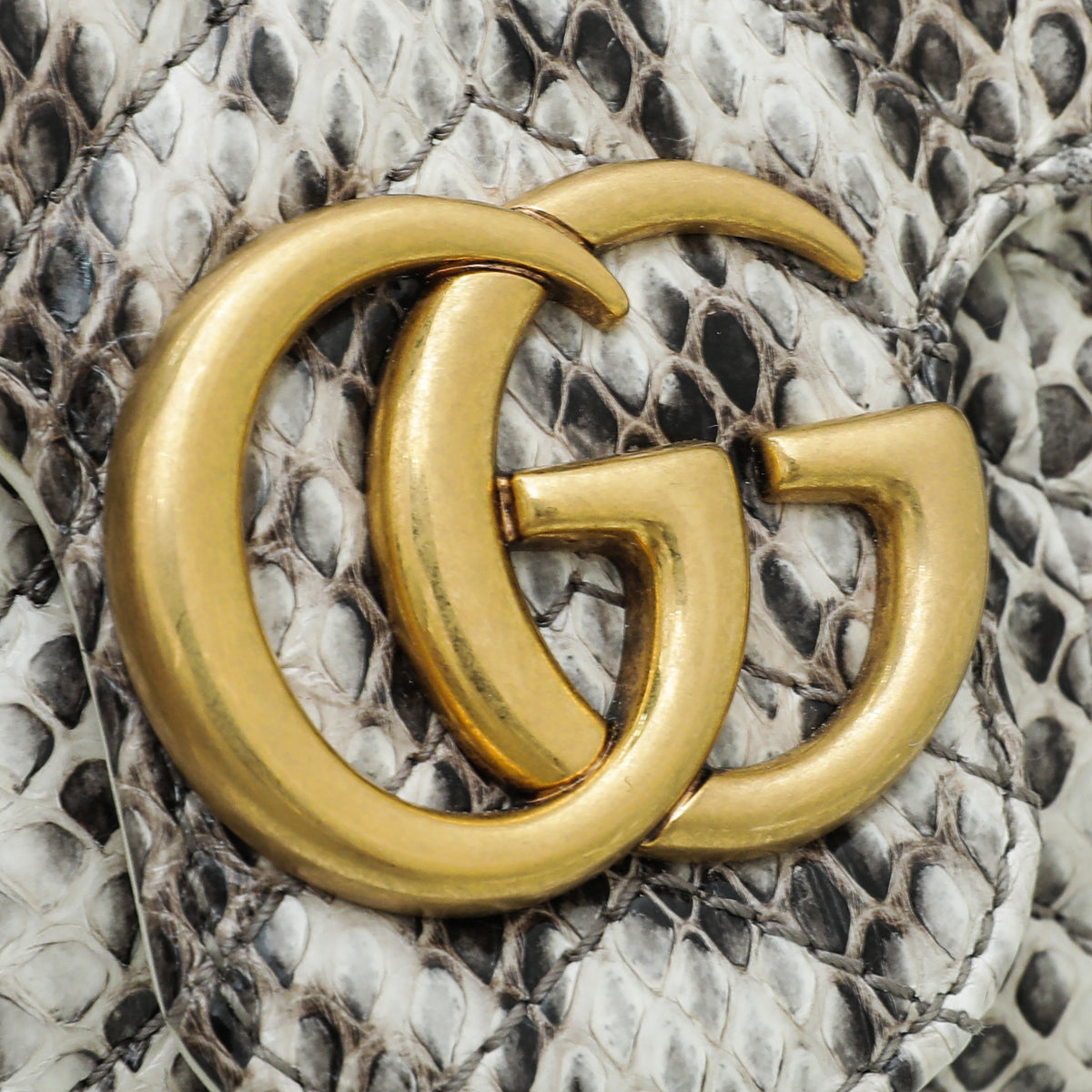 Gucci Off White Python GG Marmont Super Mini Bag