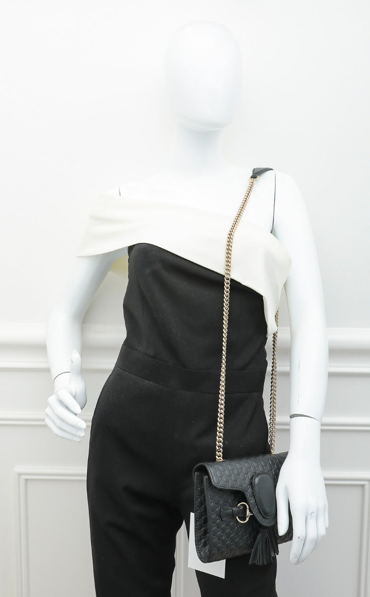 Gucci Black GG Microguccissima Emily Bag