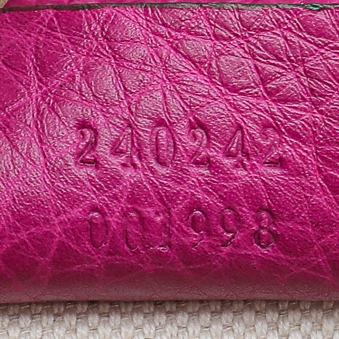 Gucci Magenta GG Neoprene New Bamboo Top Handle Bag