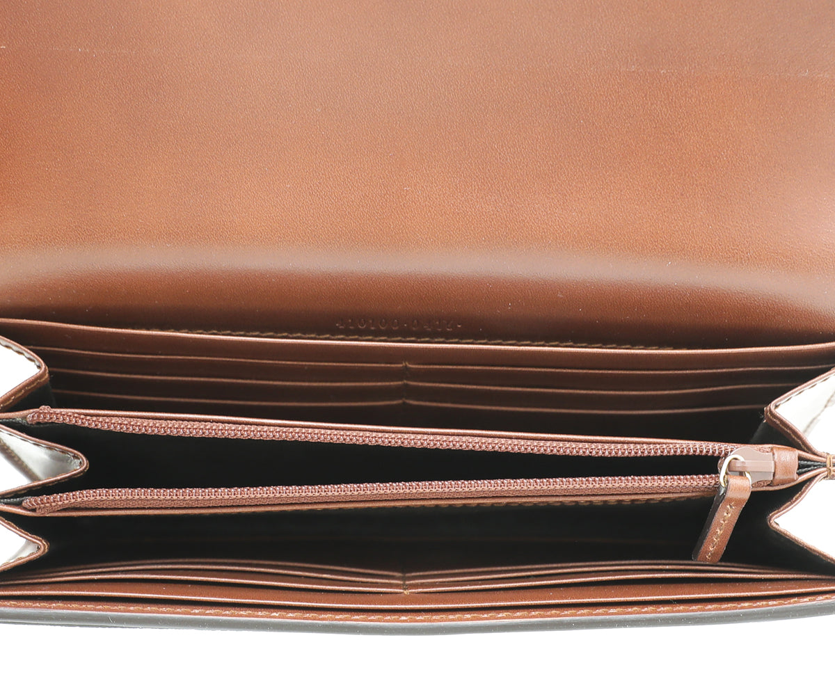 Gucci Brown GG Supreme Continental Wallet