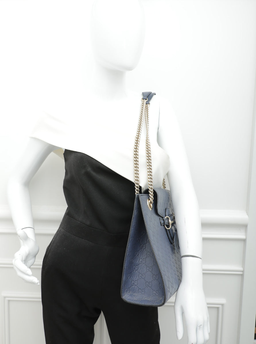 Gucci Blue Guccissima Emily Bag