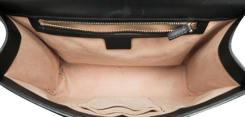 Gucci Black Guccissima Padlock Bag