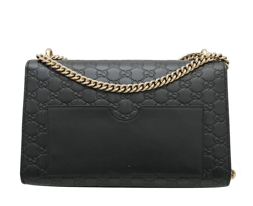 Gucci Black Guccissima Padlock Bag