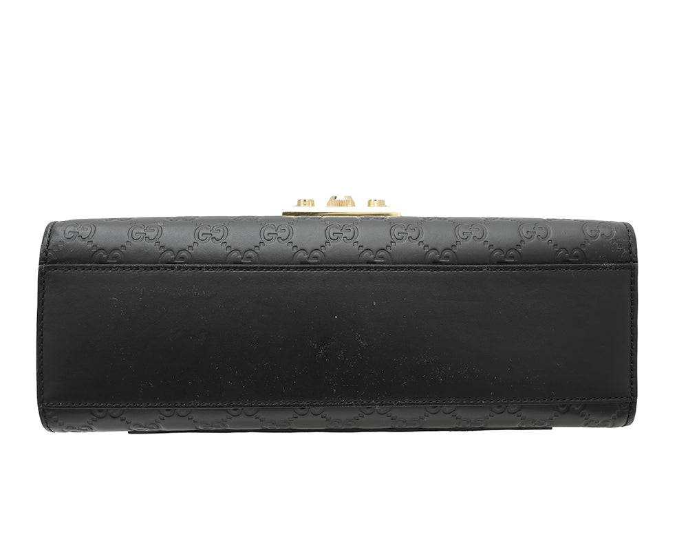 Gucci Black Guccissima Padlock Bag