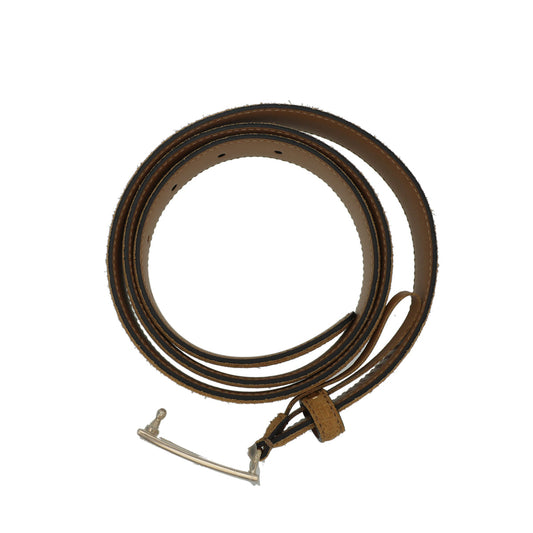 Gucci Mustard Suede Square G Buckle Belt 30