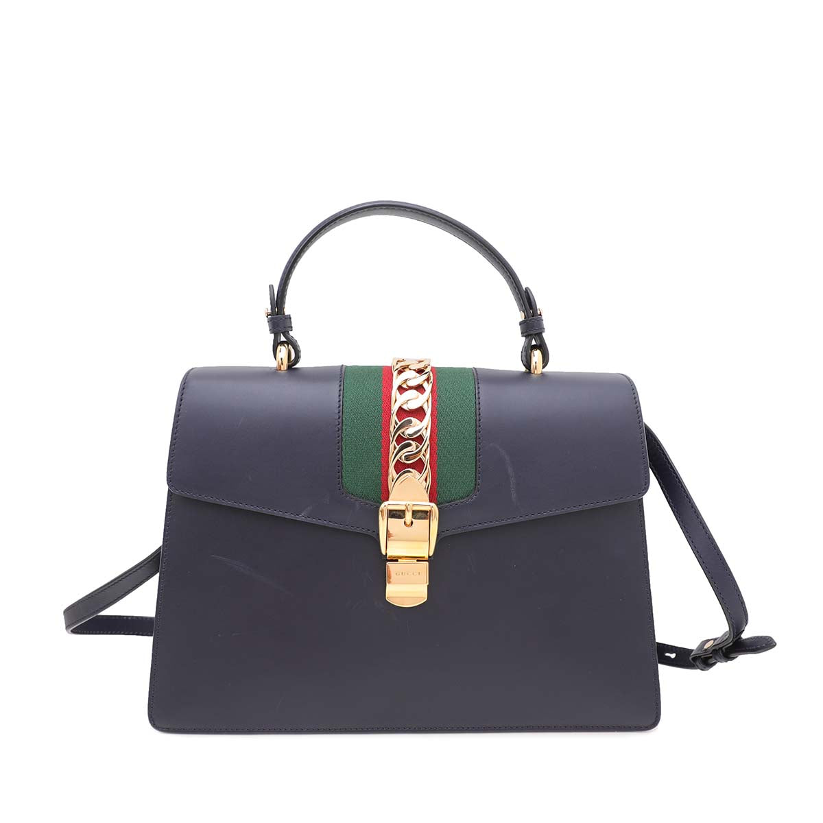 Gucci Navy Blue Sylvie Medium Bag