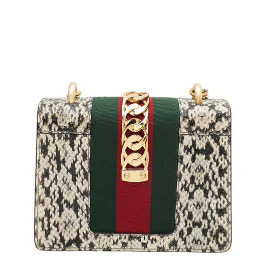 Gucci Natural Snakeskin Sylvie Mini Chain Bag
