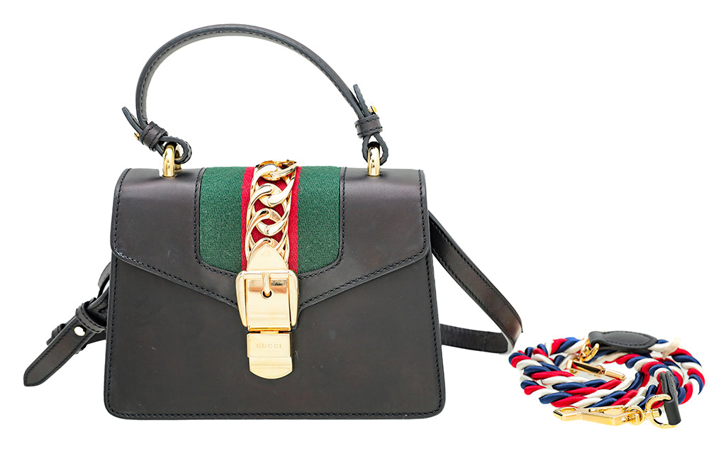 Gucci Black Sylvie Top Handle Bag