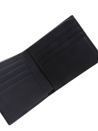 Gucci Printed Logo Leather Wallet In Black