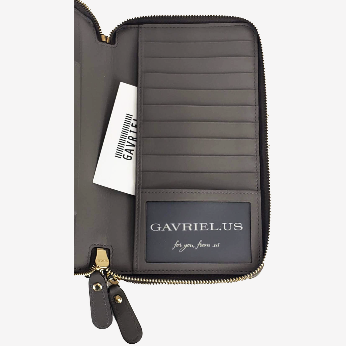 Gucci Microguccissma Double Zip Travel Wallet Bag in Gray