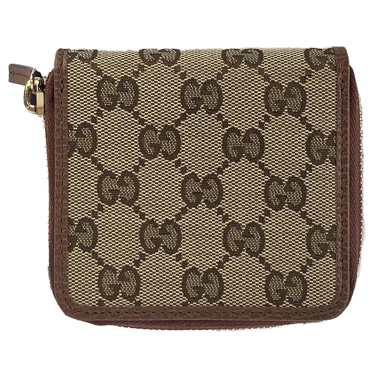 Gucci Original GG Canvas French Wallet in Beige and Tobacco