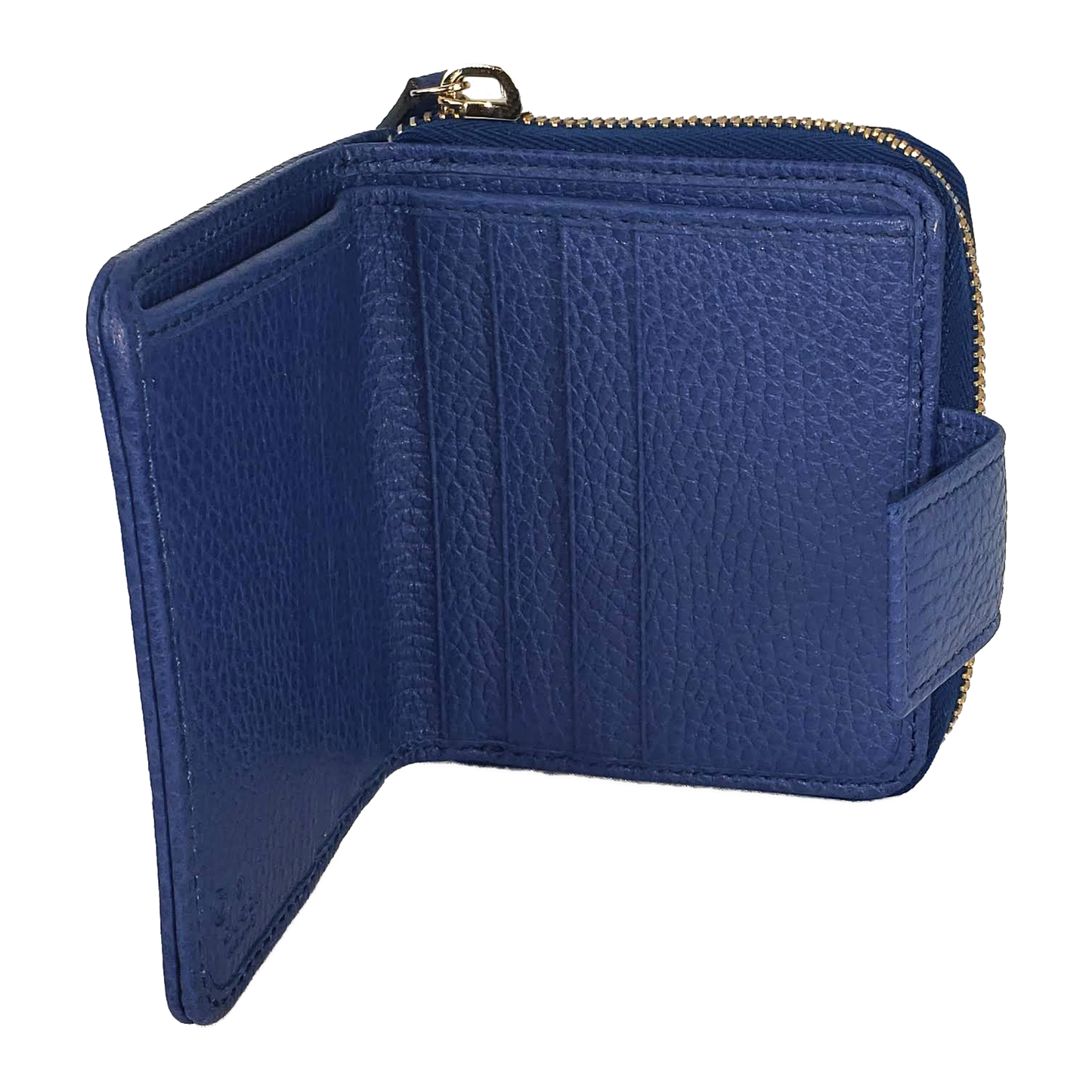 Gucci Original GG Canvas French Wallet in Beige and Caspian Blue