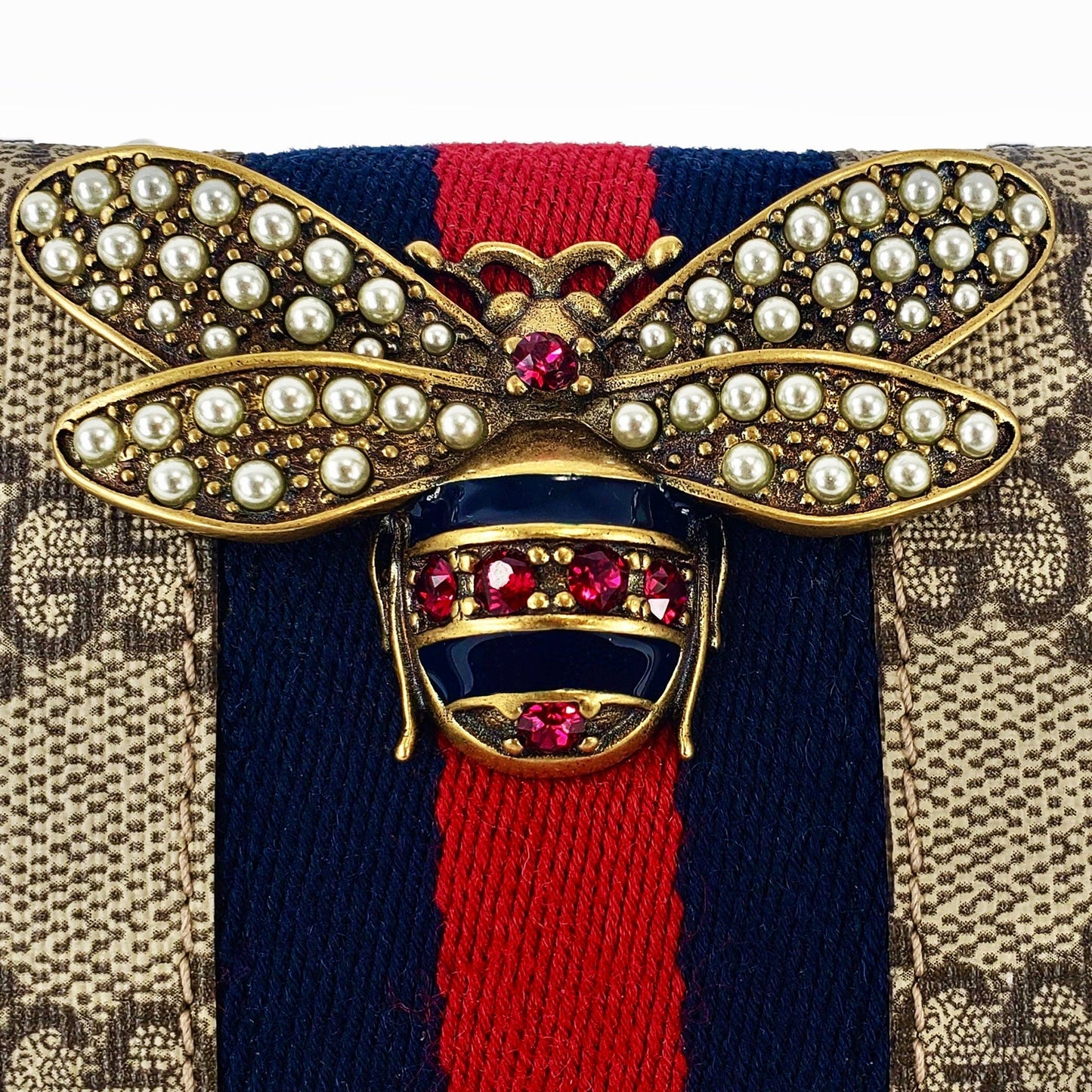 Gucci Queen Margaret GG Canvas Mini Wallet in Red