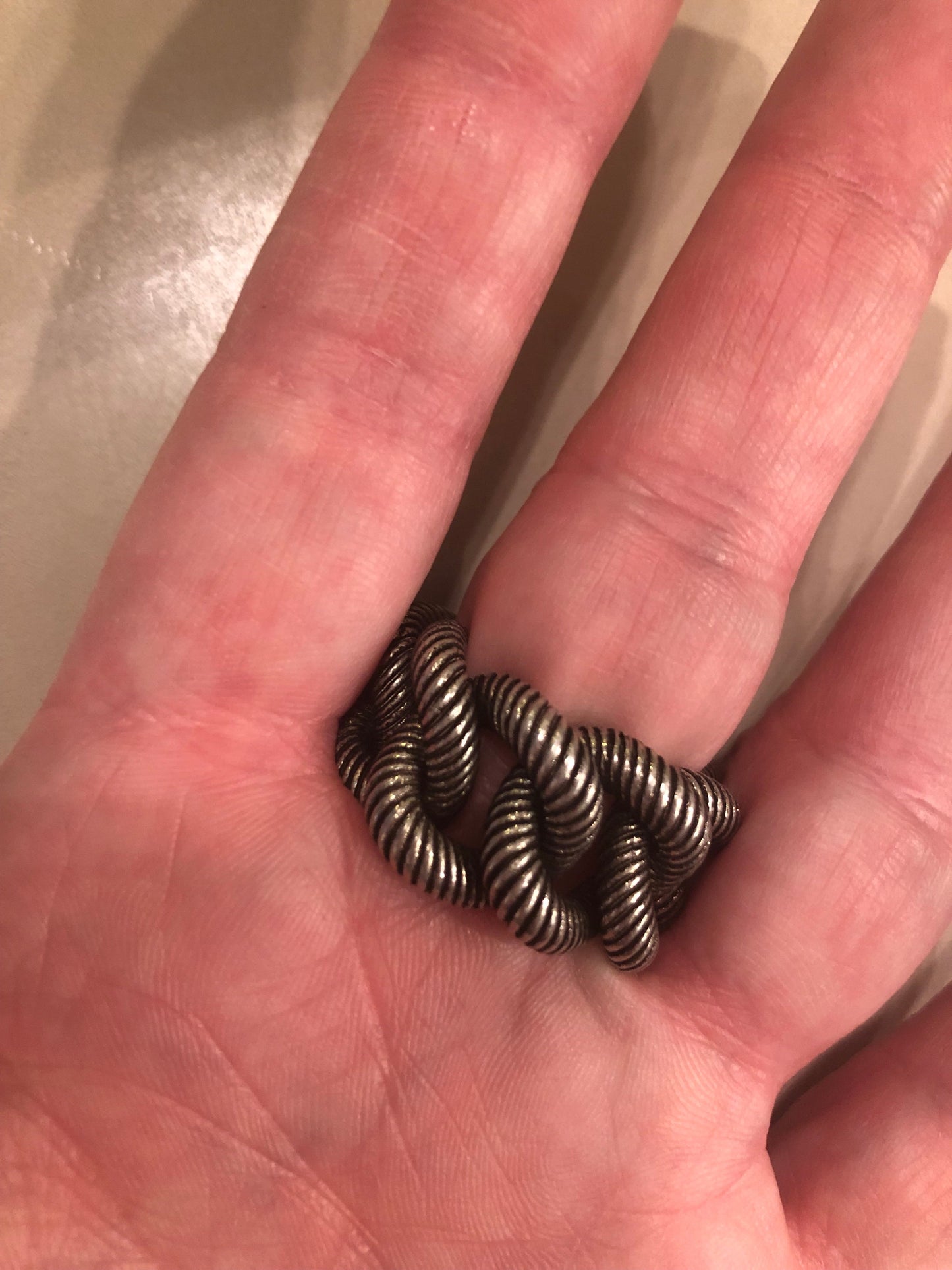 Gucci Silver Ring with Interlocking GG