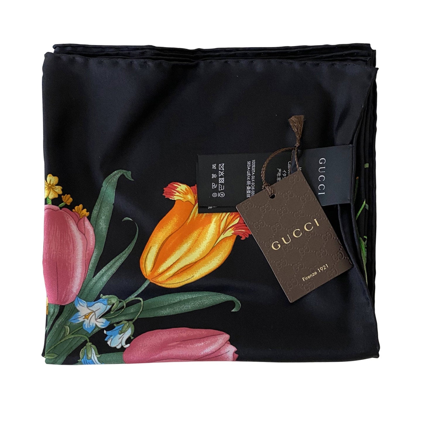 Gucci GG Printed Silk Floral Scarf