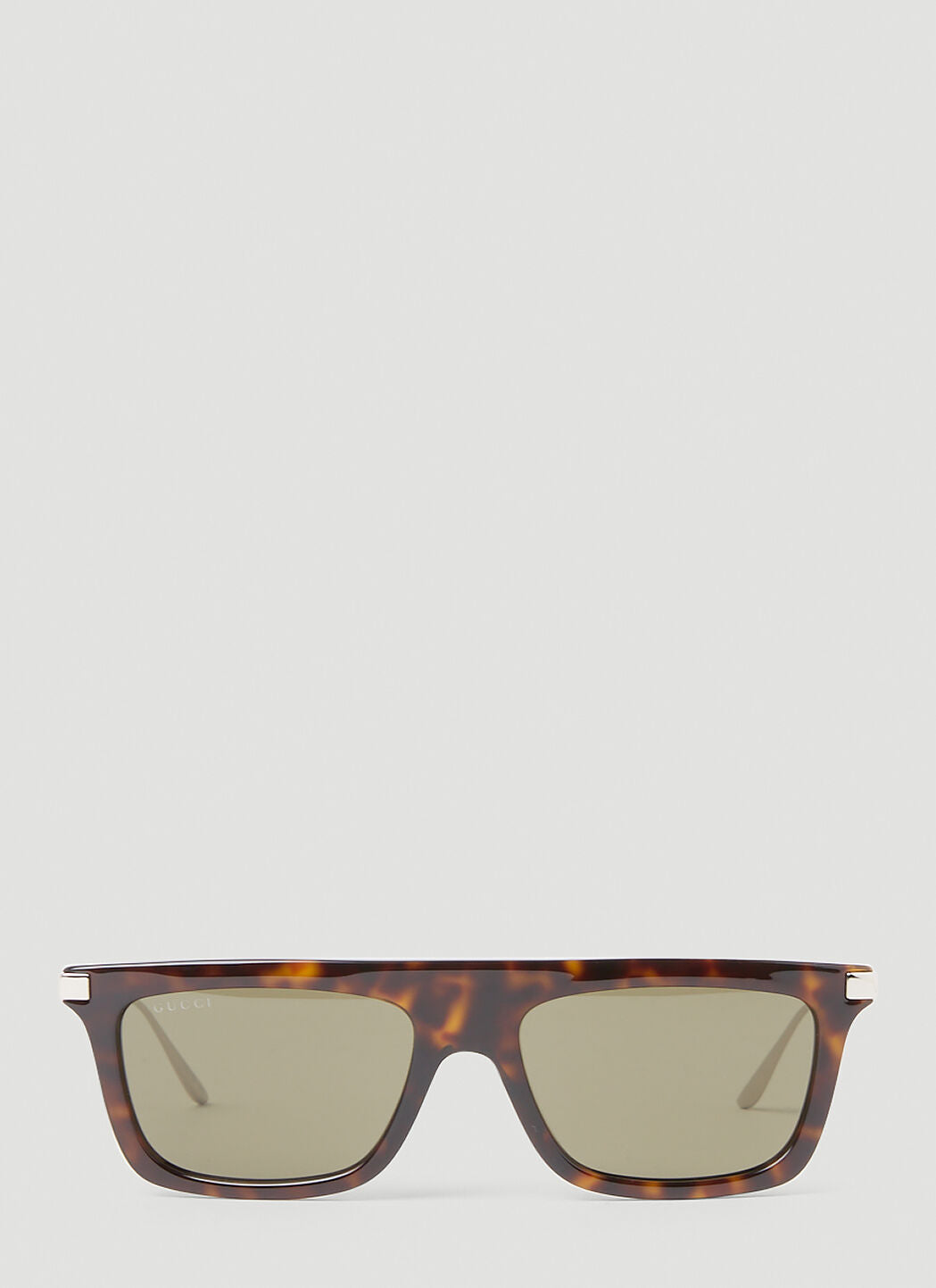Gucci Men Tortoiseshell Rectangular Sunglasses