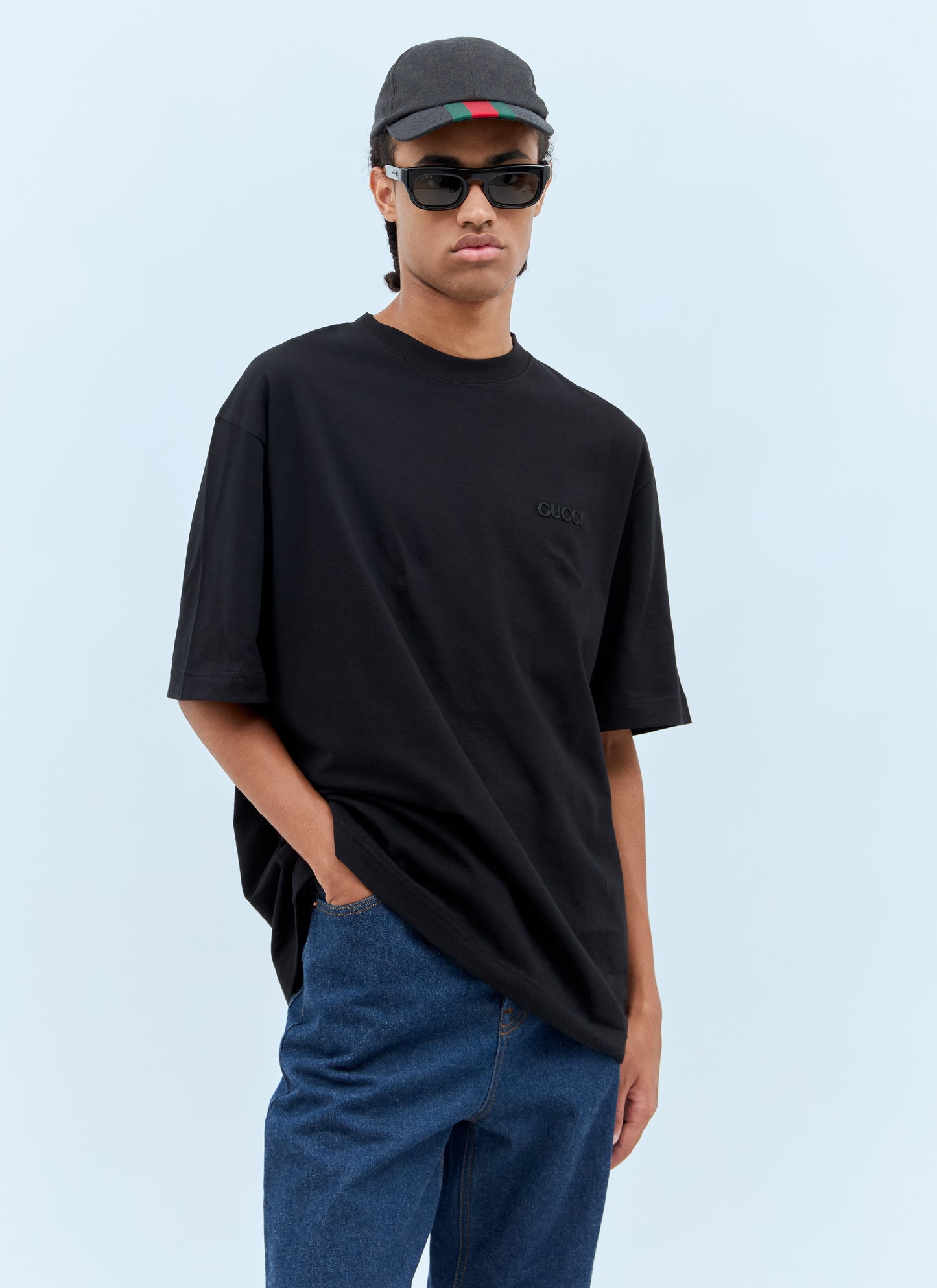 Gucci Men Rectangular Frame Sunglasses