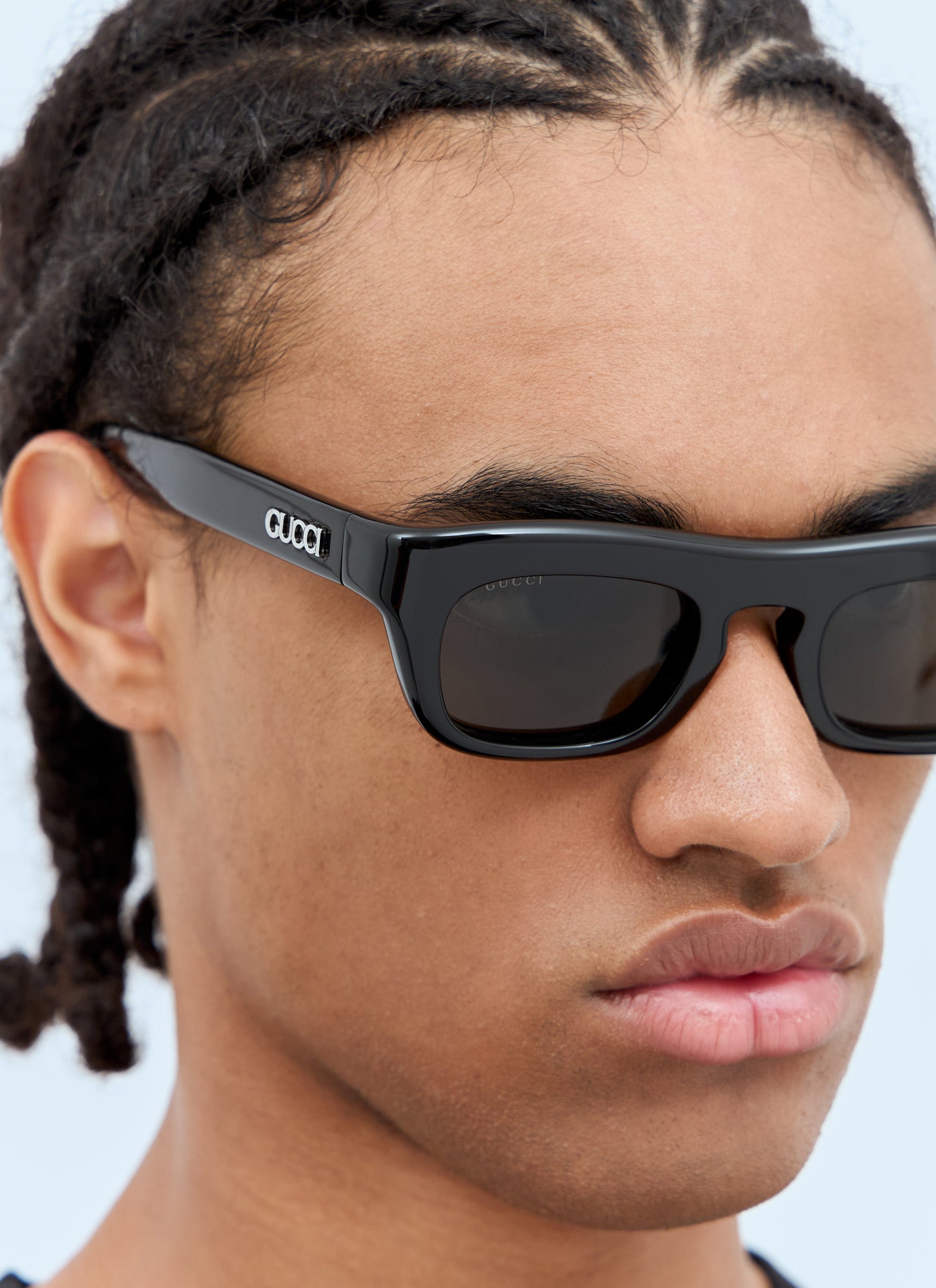 Gucci Men Rectangular Frame Sunglasses