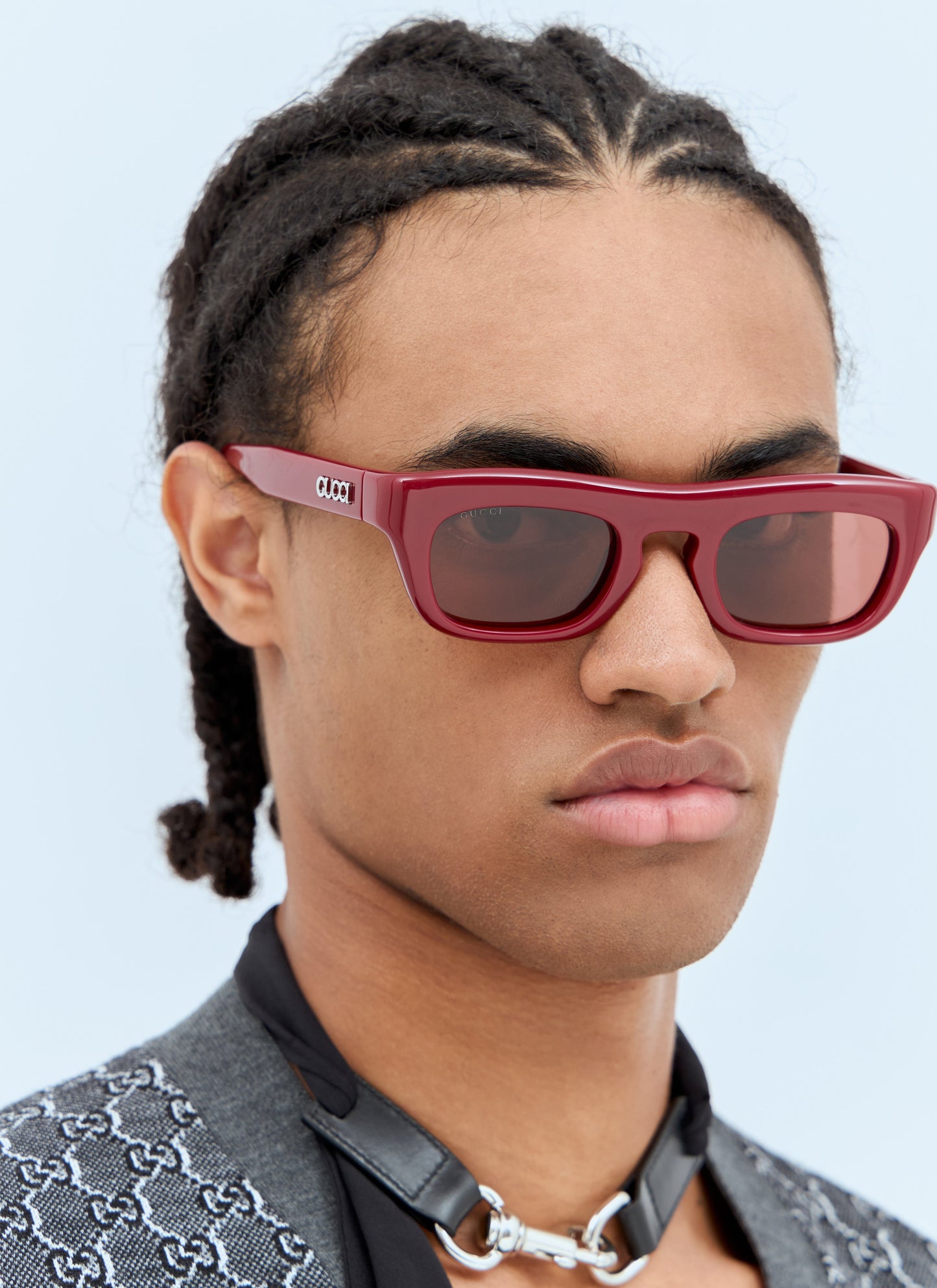 Gucci Men Rectangular Frame Sunglasses