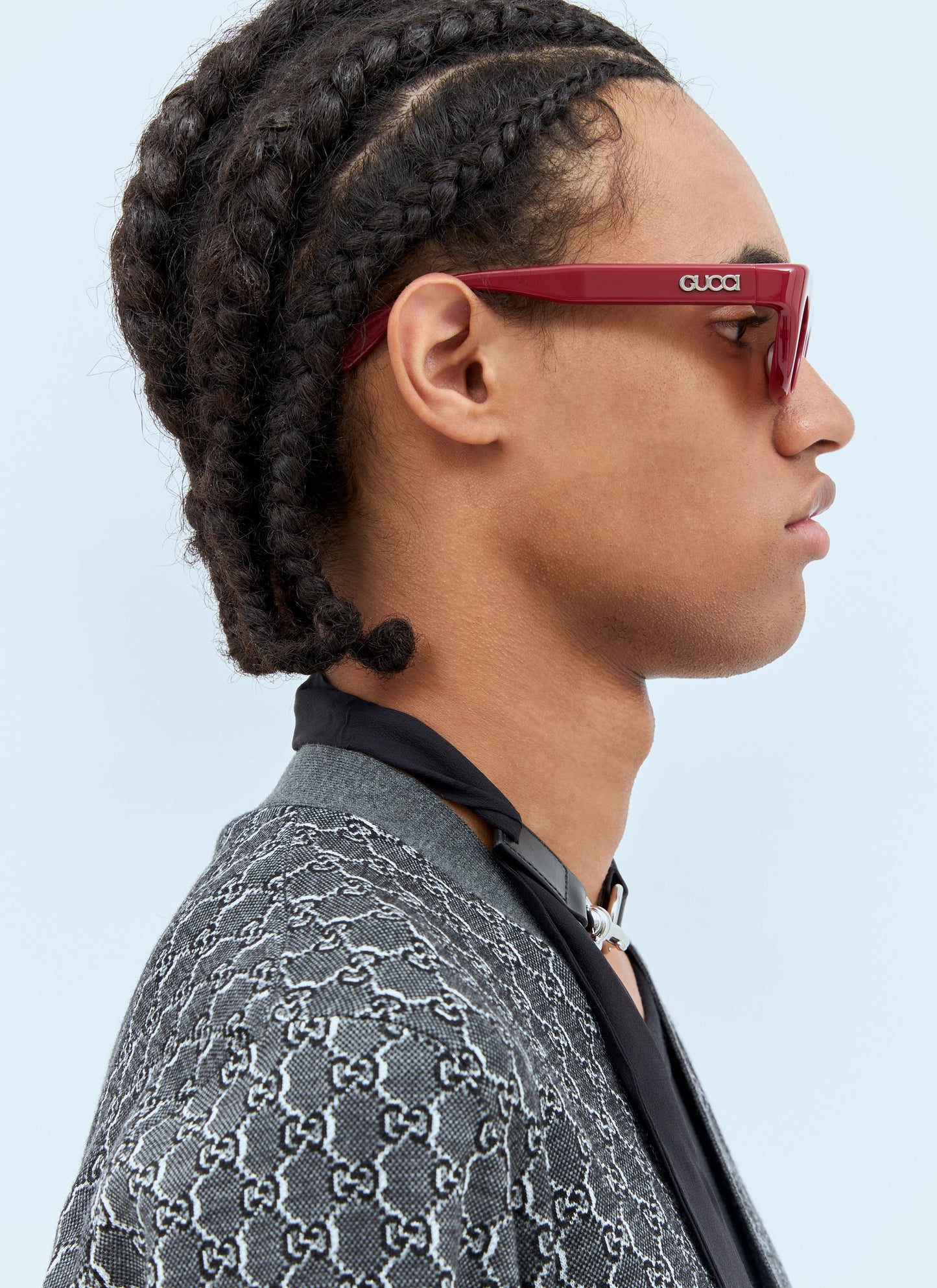 Gucci Men Rectangular Frame Sunglasses