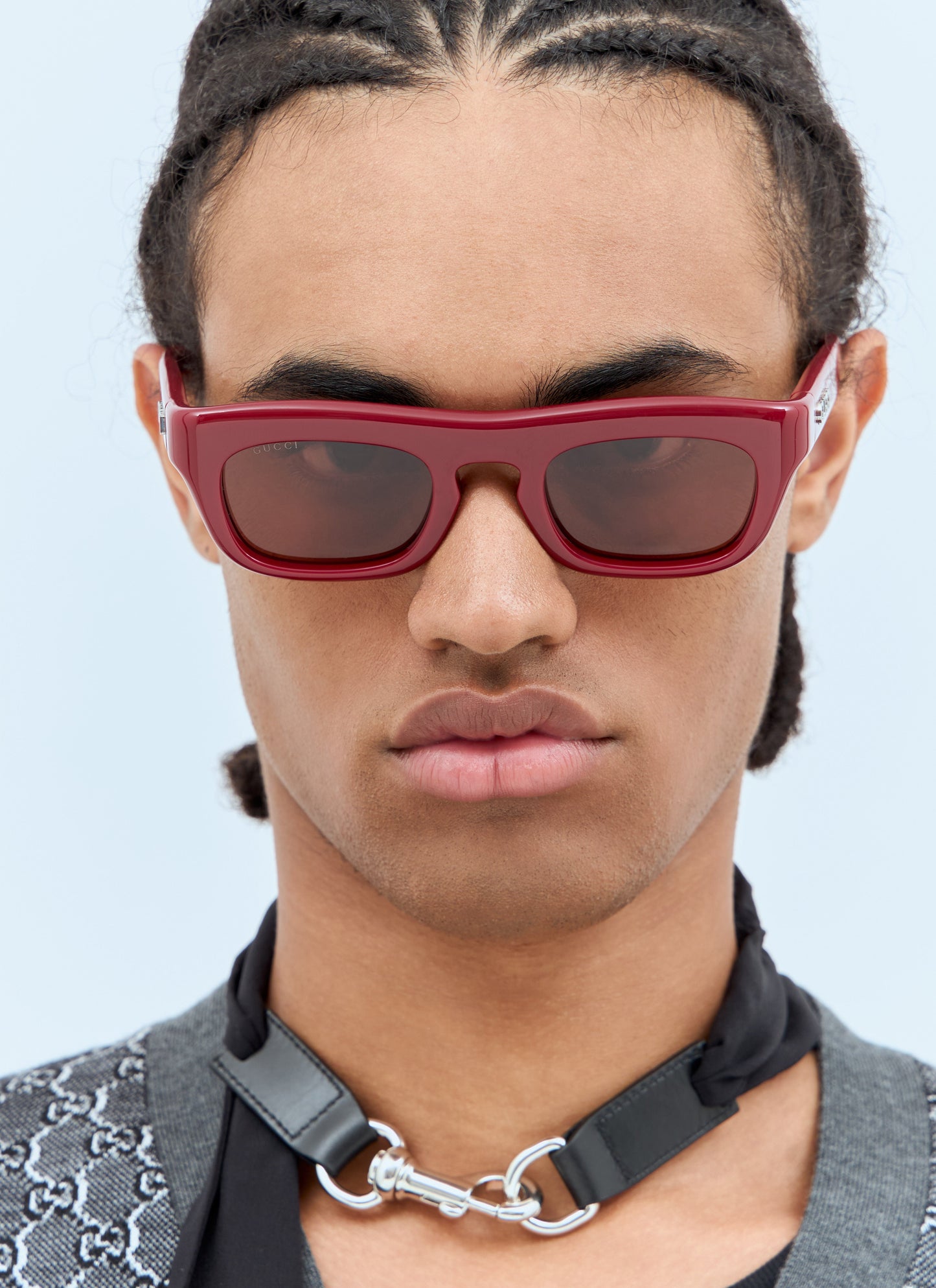 Gucci Men Rectangular Frame Sunglasses