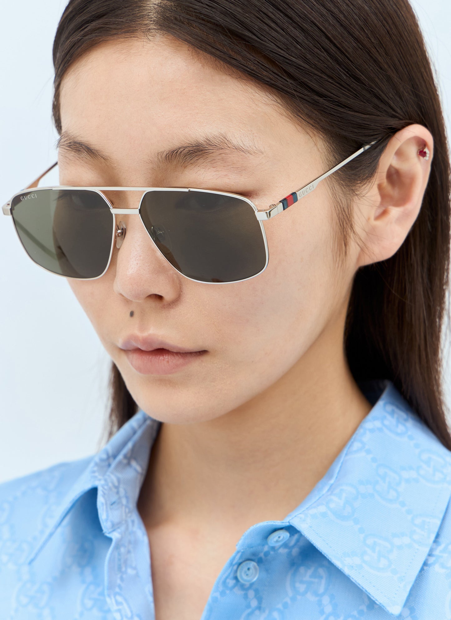 Gucci Women Navigator Frame Sunglasses