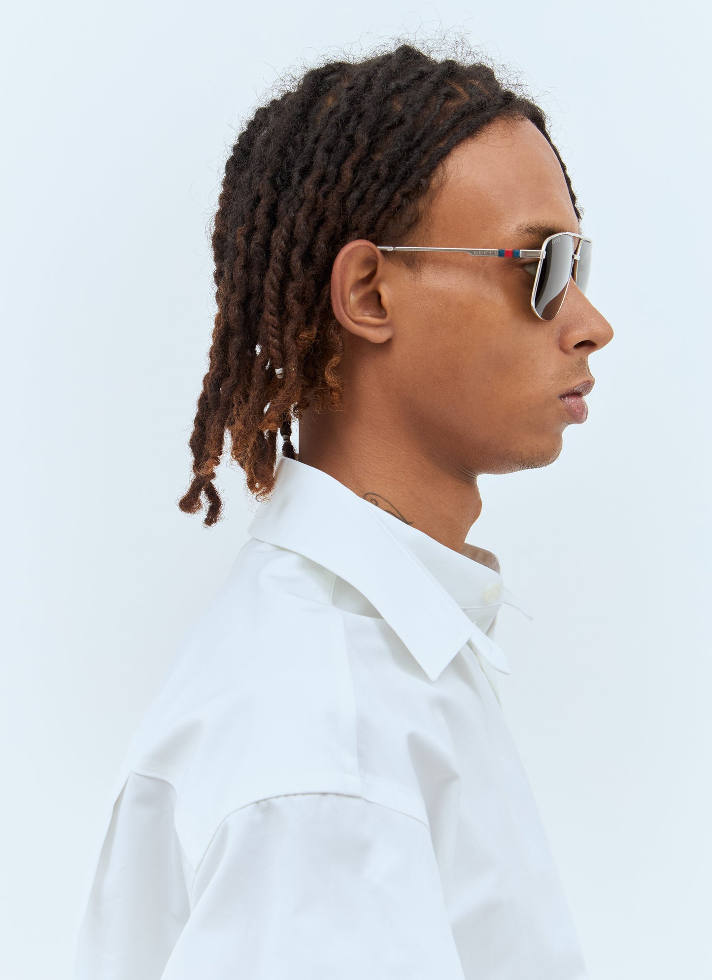 Gucci Men Navigator Frame Sunglasses