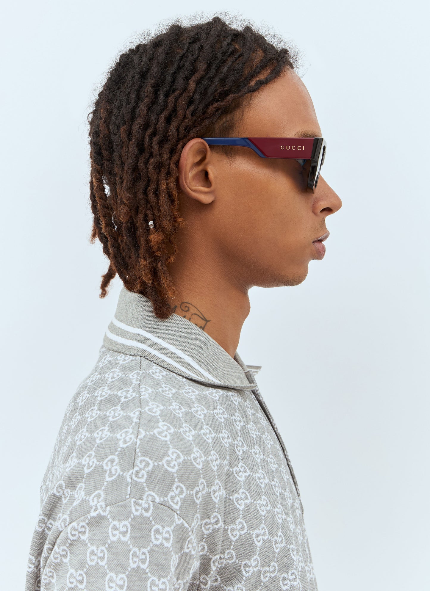 Gucci Men Rectangular Frame Sunglasses