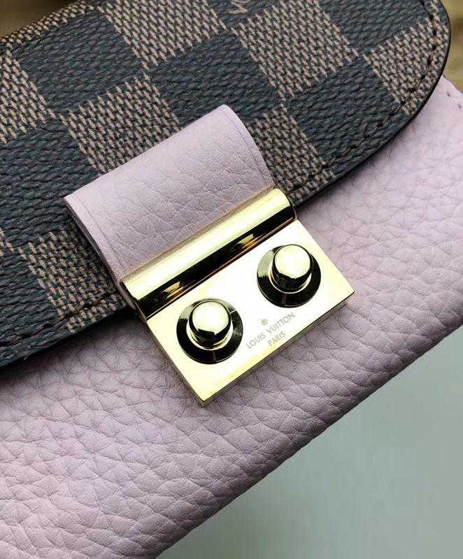 Louis Vuitton Croisette Compact Wallet Damier Ebene canvas w/ grained leather Magnolia