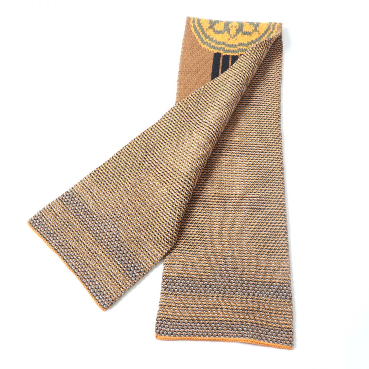 HERMES Scarf Main: 100% cashmere, Leather part: Cowhide multicolor Women Used