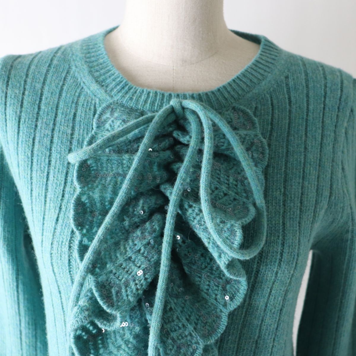 GUCCI knit Main: 100% wool, some: polyester green Women M Used