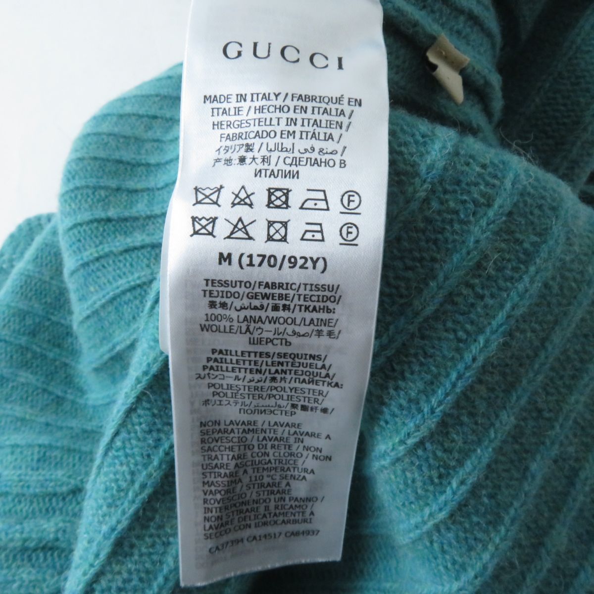 GUCCI knit Main: 100% wool, some: polyester green Women M Used