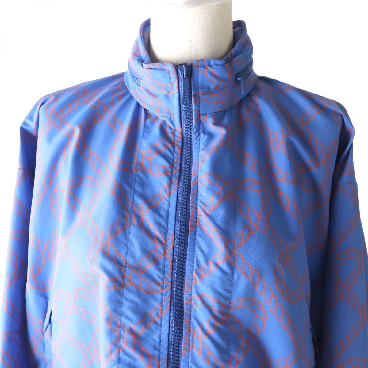HERMES Hoodie Main: 100% nylon, part: 55% polyurethane, part: 45% polyester Blue x orange Women 34 Used