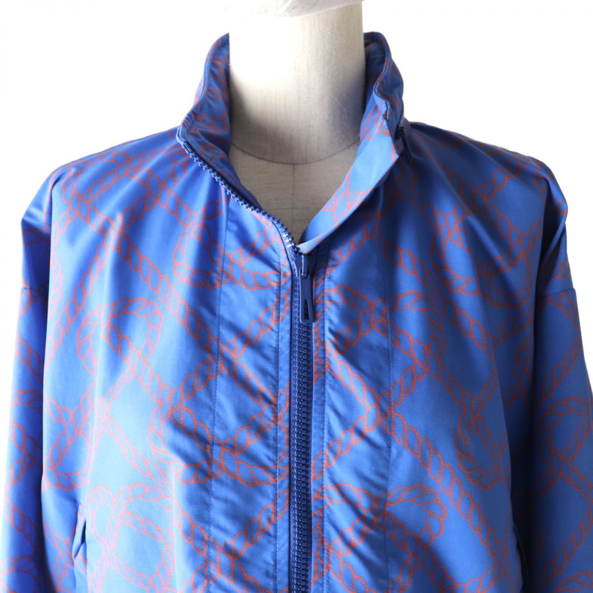 HERMES Hoodie Main: 100% nylon, part: 55% polyurethane, part: 45% polyester Blue x orange Women 34 Used