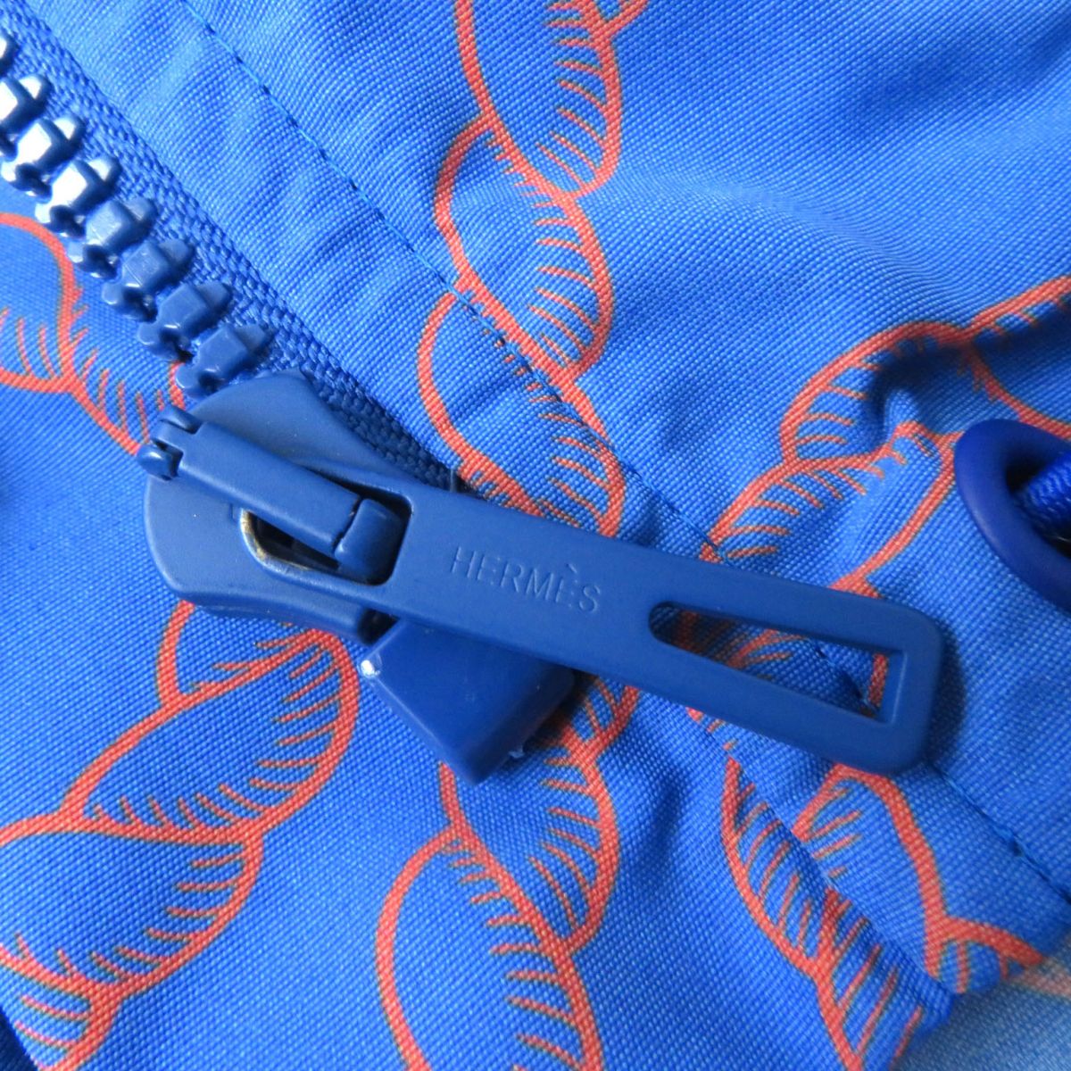 HERMES Hoodie Main: 100% nylon, part: 55% polyurethane, part: 45% polyester Blue x orange Women 34 Used