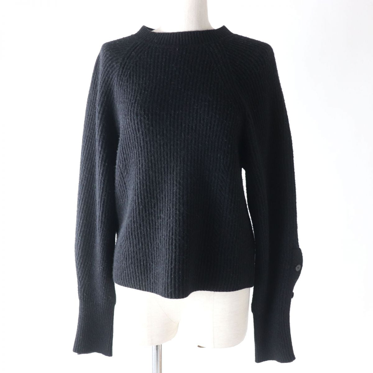 HERMES knit Main: 100% camel black Women 36 Used
