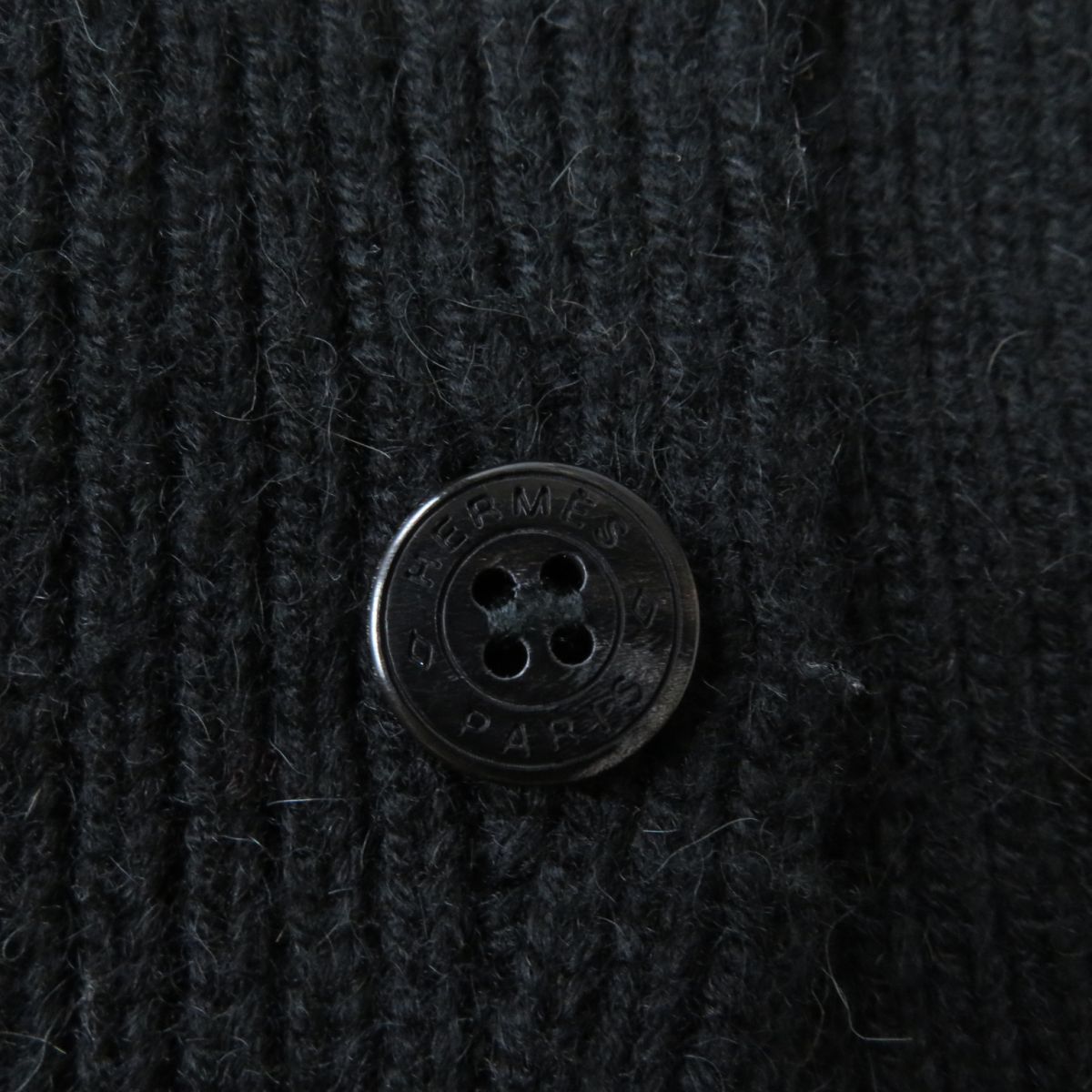 HERMES knit Main: 100% camel black Women 36 Used