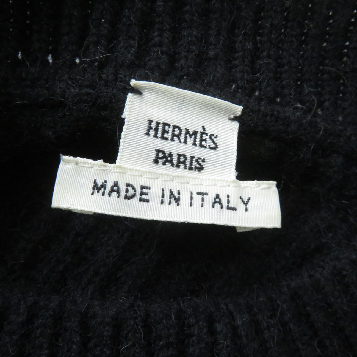HERMES knit Main: 100% camel black Women 36 Used
