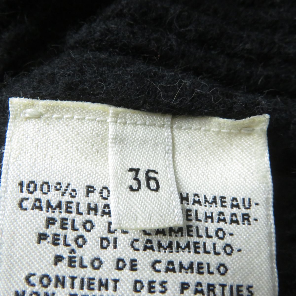 HERMES knit Main: 100% camel black Women 36 Used