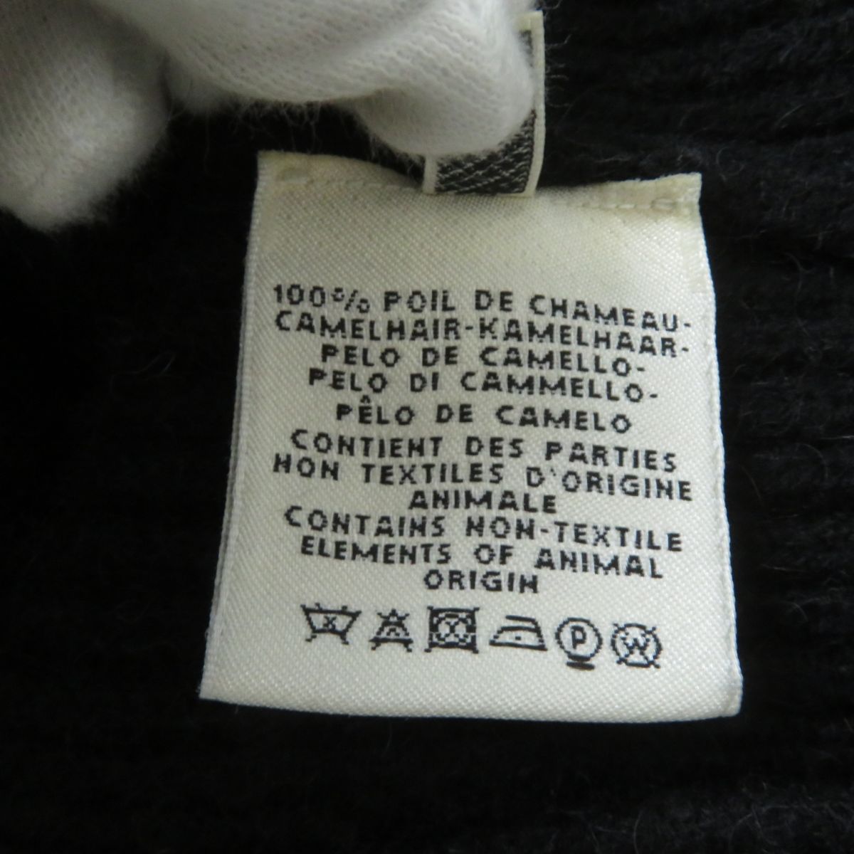 HERMES knit Main: 100% camel black Women 36 Used